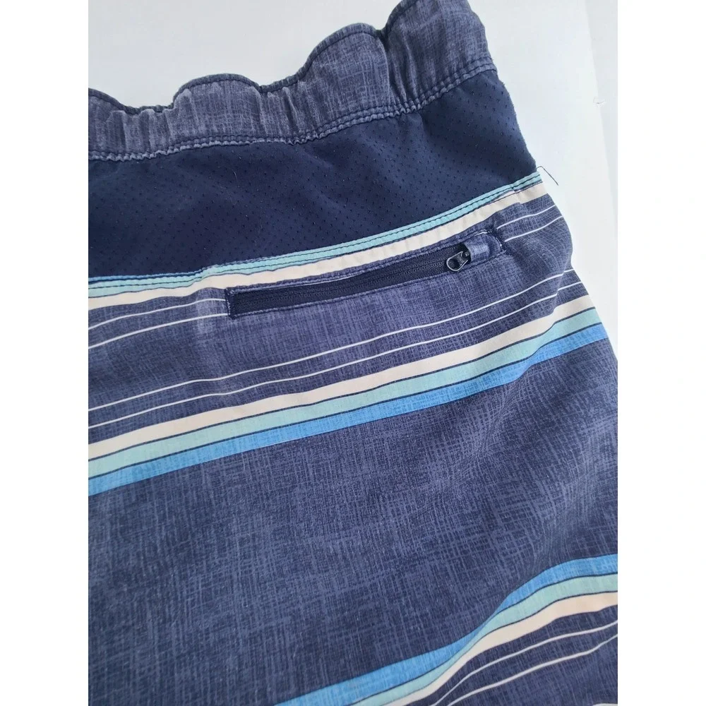 Speedo Swim Trunks Shorts Mens 2X Blue Striped Lined Resortwear Surf Summer